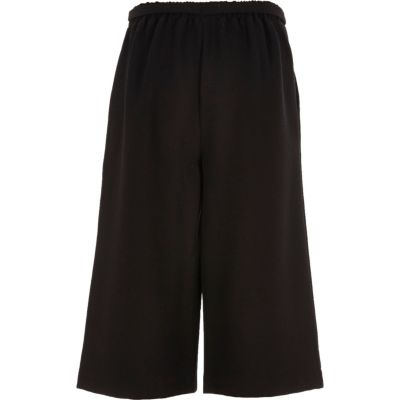 Girls black belted culottes